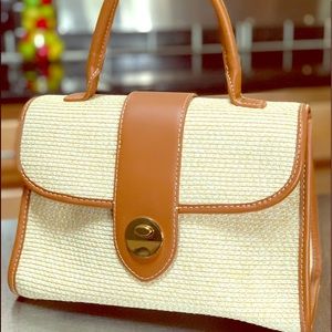 Talbots Straw Birkin Style Purse